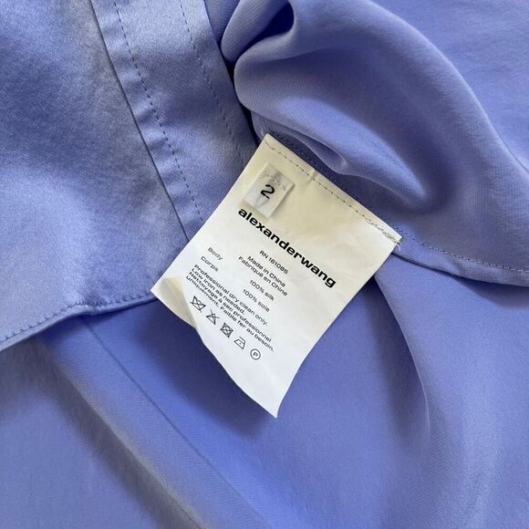 Alexander Wang Threaded Placket Draped Shirt Dress in Easter Egg - Picture 12 of 12